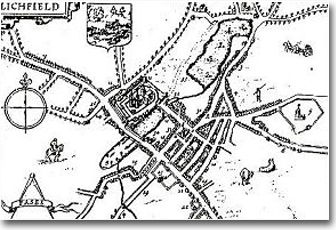Old map of Lichfield
