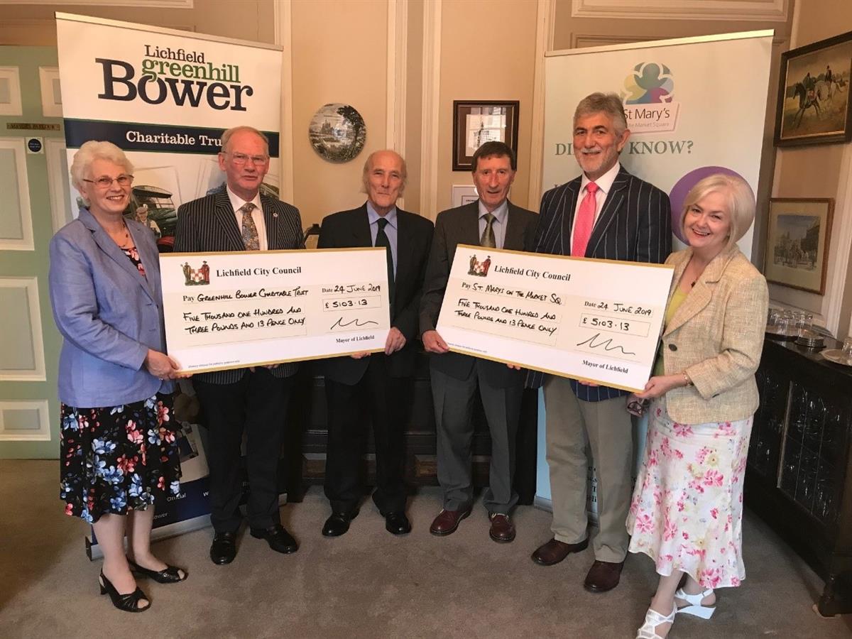 Mayor and Sheriff Charity cheque presentation