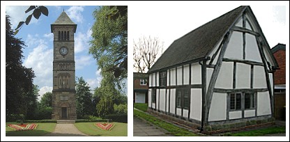 The Clock Tower (left) Cruck House (right)