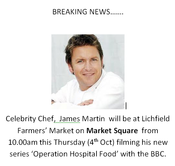 James Martin will be at the farmers market on thursday